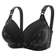 Ozmmyan Wirefree Bras for Women ,Plus Size Adjustable Shoulder Straps Lace Bra Wirefreee Extra-Elastic Bra Active Yoga Sports Bras 46B/C-52B/C, Summer Savings Clearance